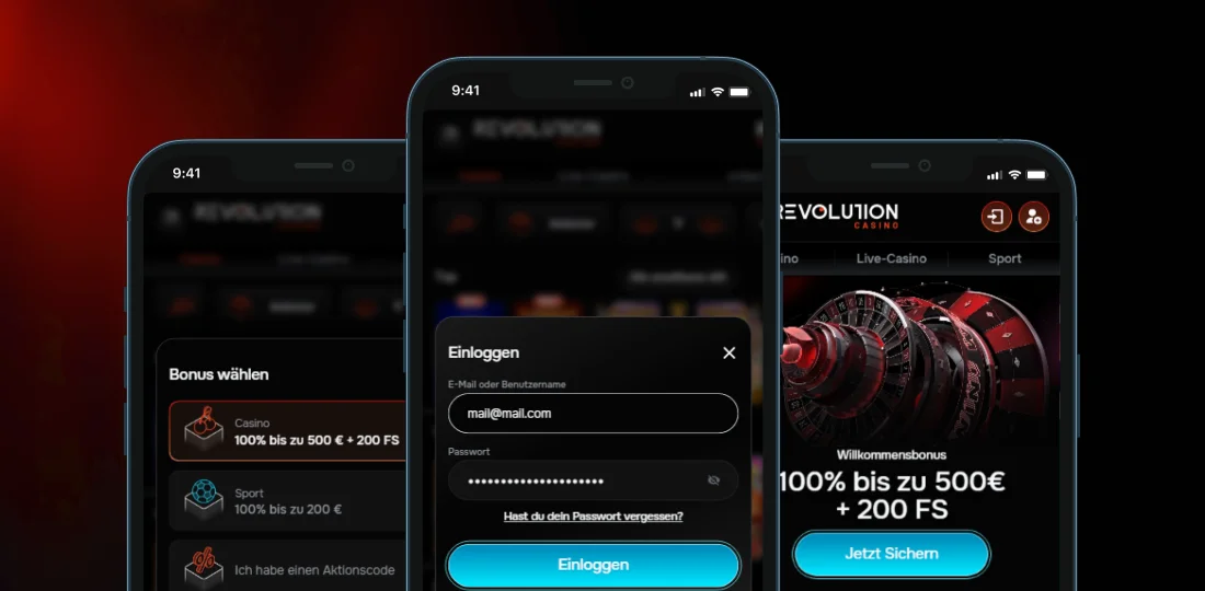 Registrierung im Revolution Casino